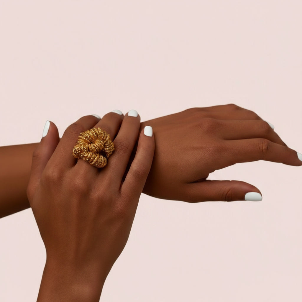 Lava Texture Chunky Twisted Ring