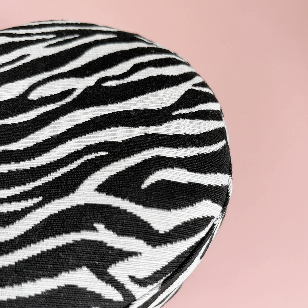 Zebra Print Wool Pillbox Beret Hat