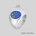 Lapis Lazuli Geometric Rings