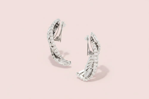 Curves Rhinestone Clip Earrings