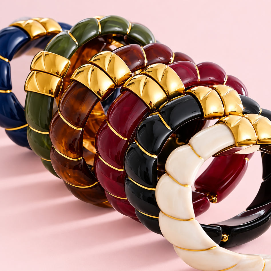 Bracciale rigido a maglie grosse