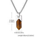 Natural Tiger Eye & Lapis Lazuli Stone Pendant Necklace