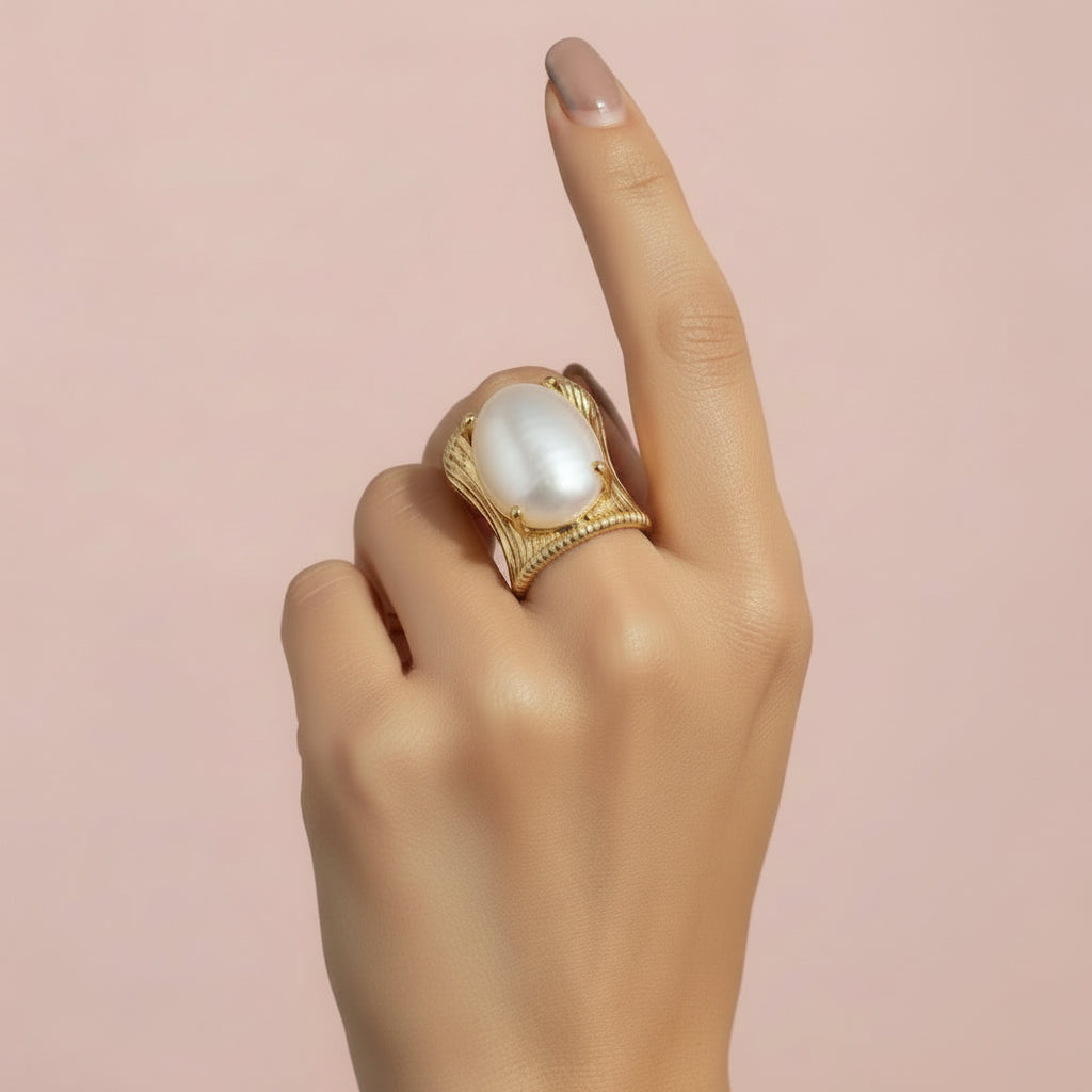 Statement Framed Stone Ring