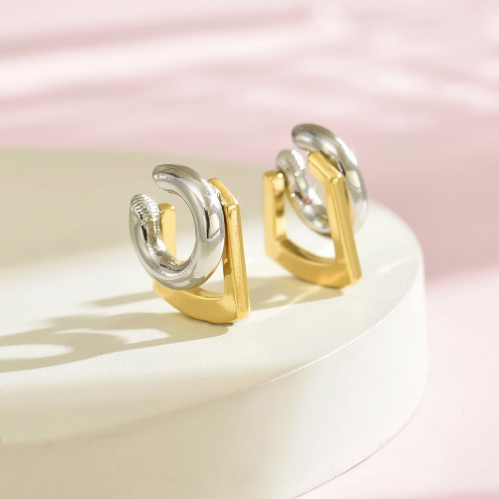 Contrast Geometric EarCuff