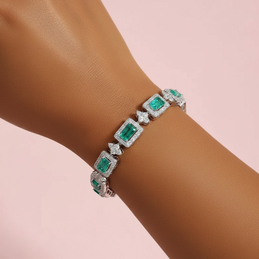 Aquamarine Diamond Bangle Bracelet