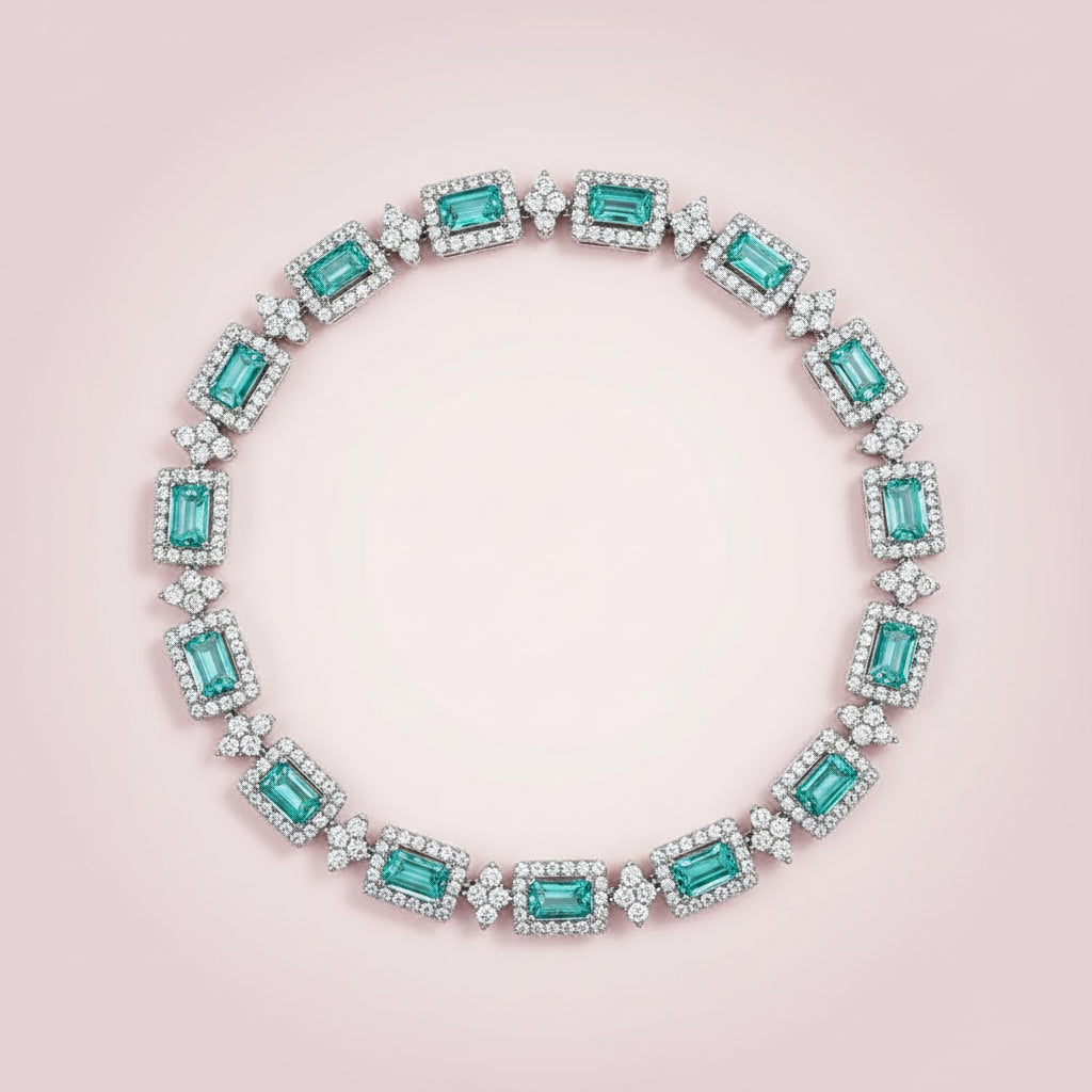 Aquamarine Diamond Bangle Bracelet