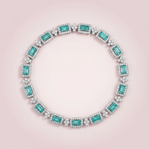Aquamarine Diamond Bangle Bracelet