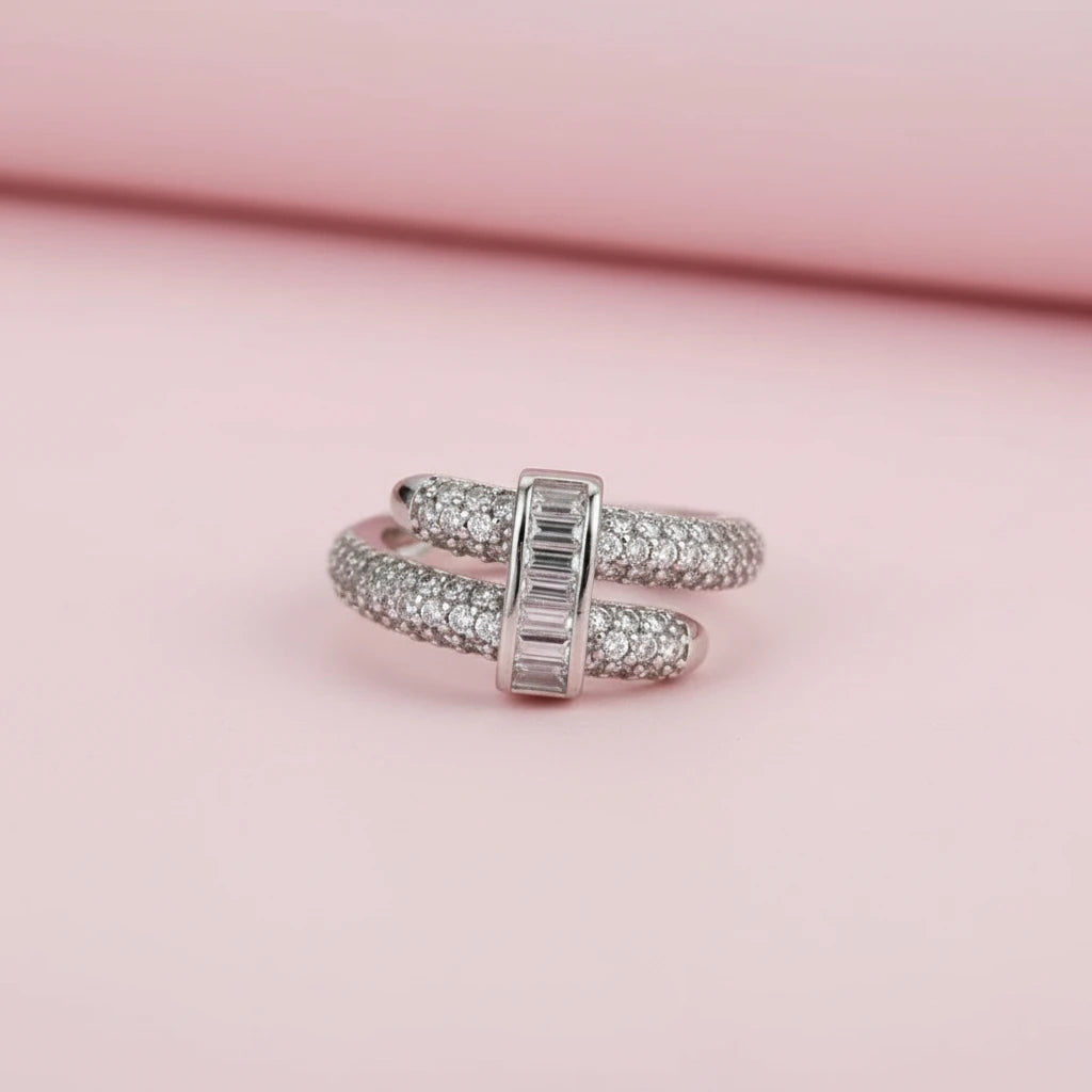 Zircon Double Layer Ring