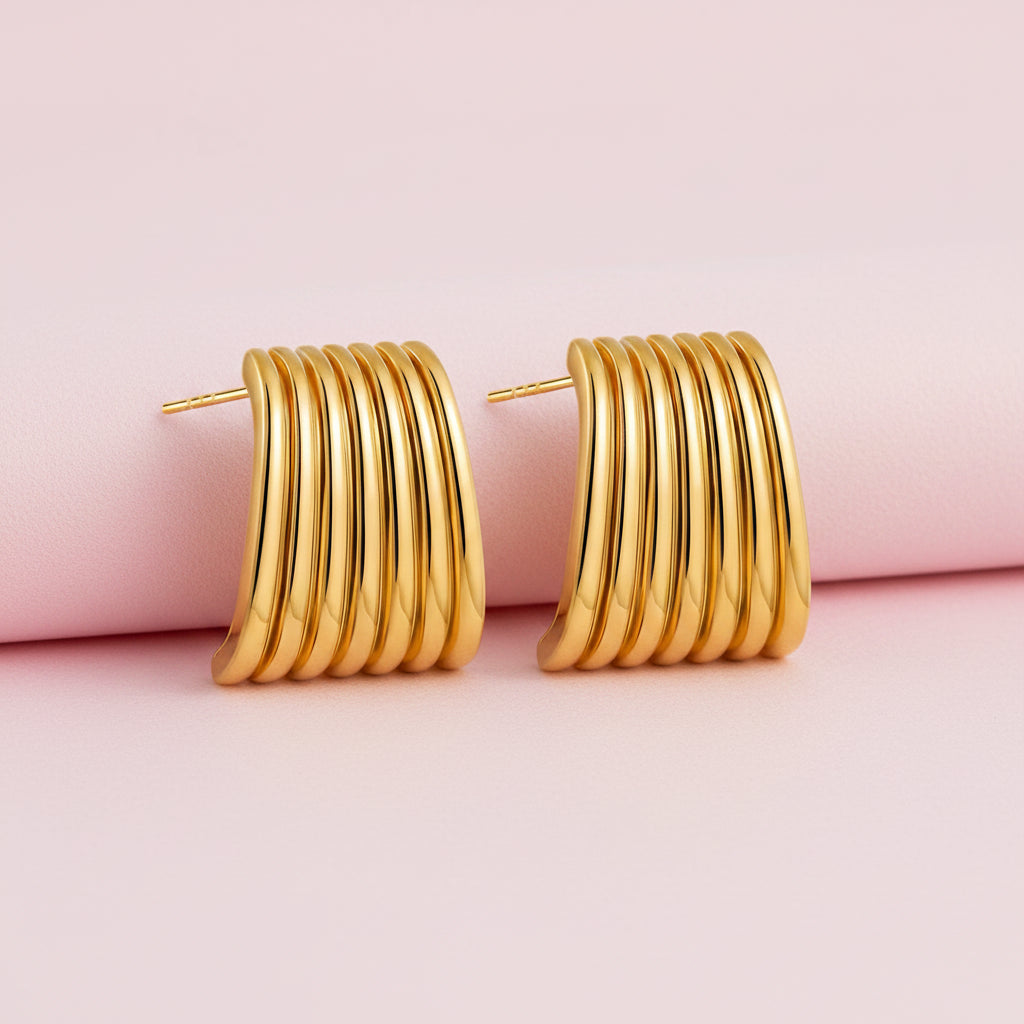 Rectangular Striped Earrings