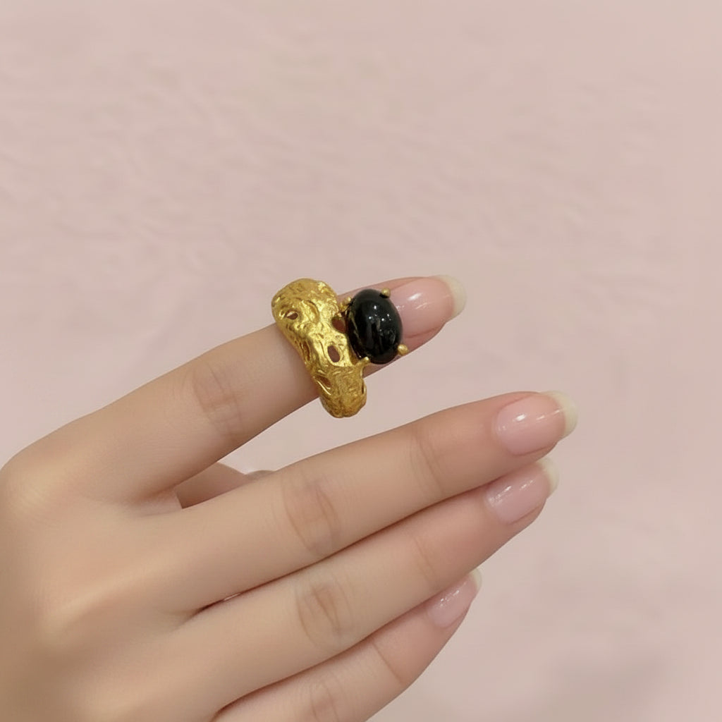 Textured Stone Rings