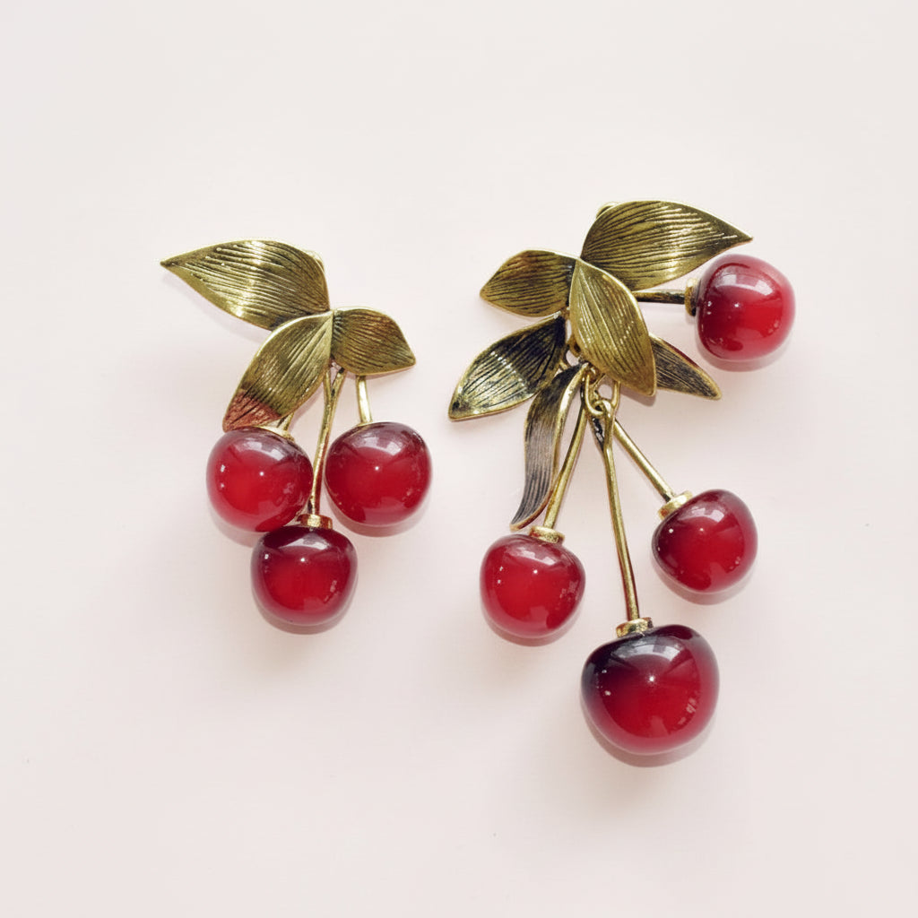 Red Cherry Dangle Earrings