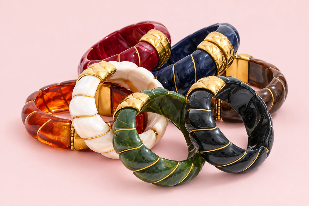 Bracciale rigido a maglie grosse