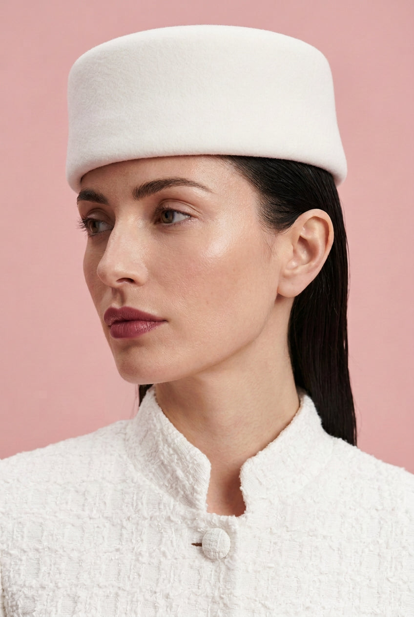 Pillbox Wool Hat