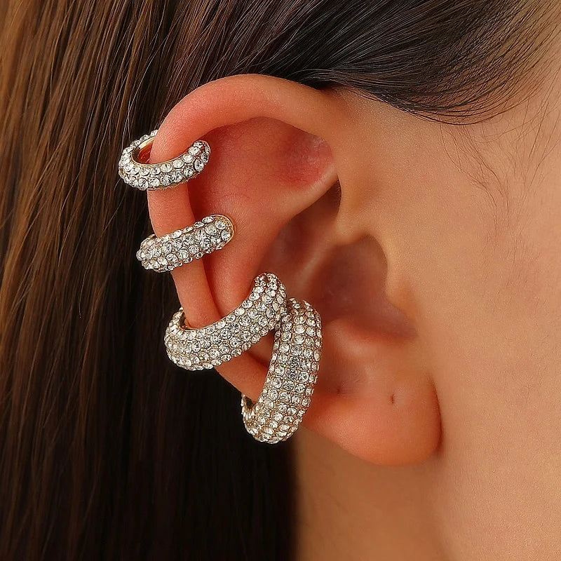 Rhinestone Studded Earcuffs