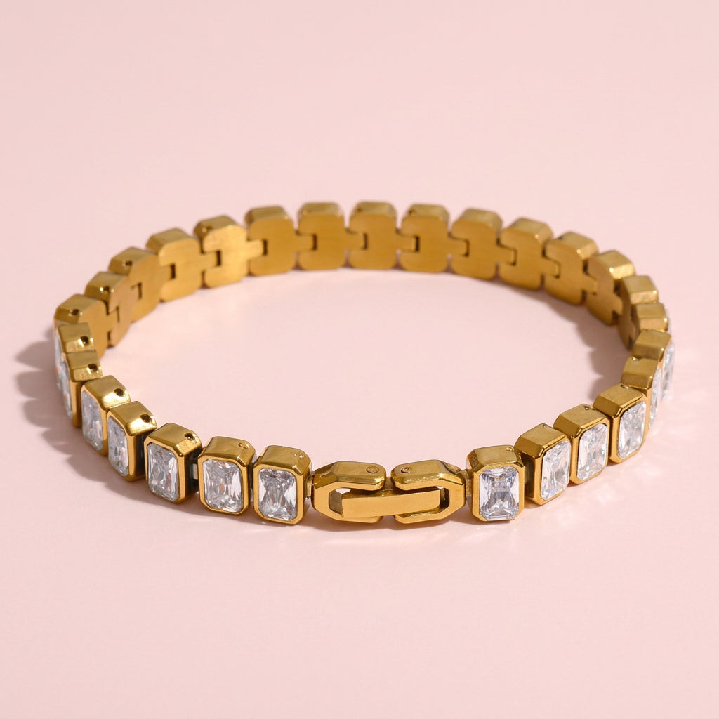 Bracciale a catena con zirconia cubica