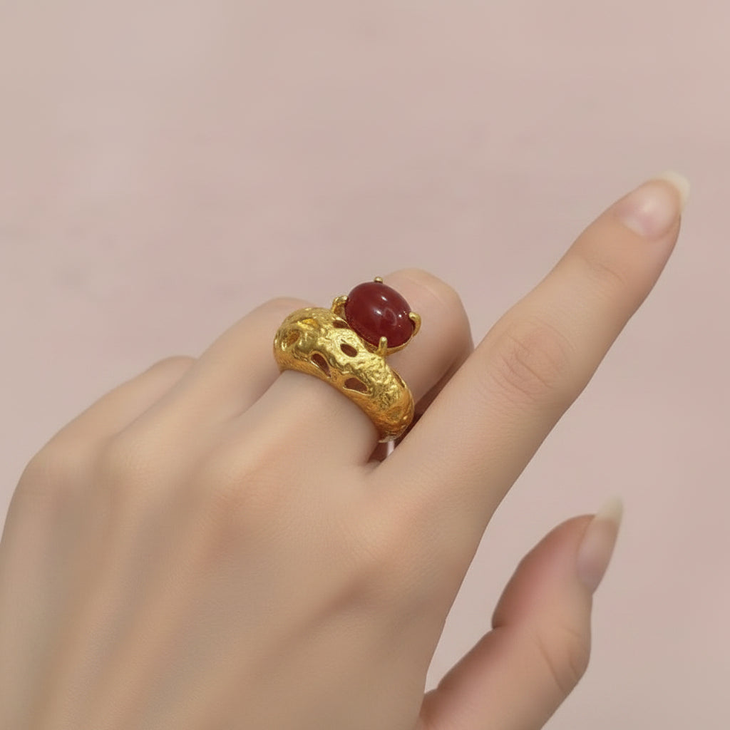 Textured Stone Rings