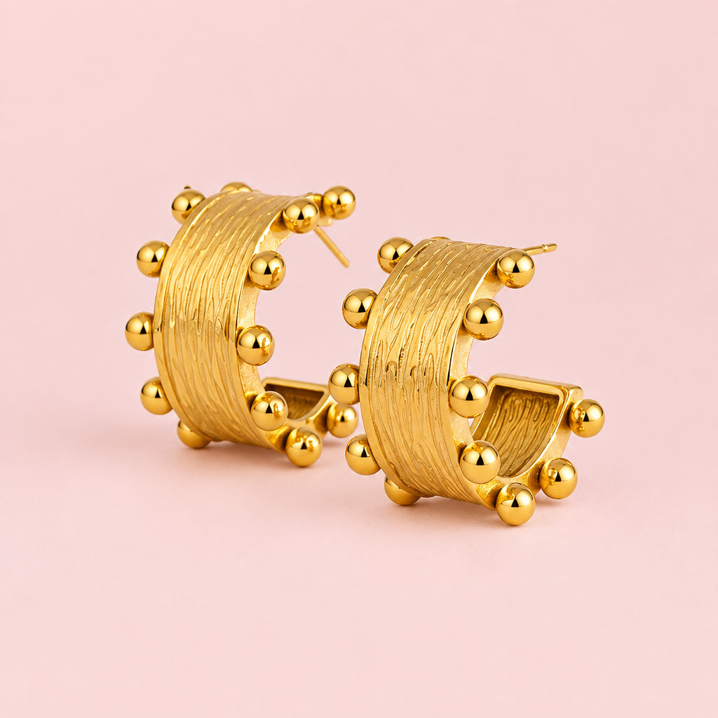 C Shape Hoop Earrings