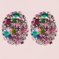 Rhinestone Round Ear Clip Earrings