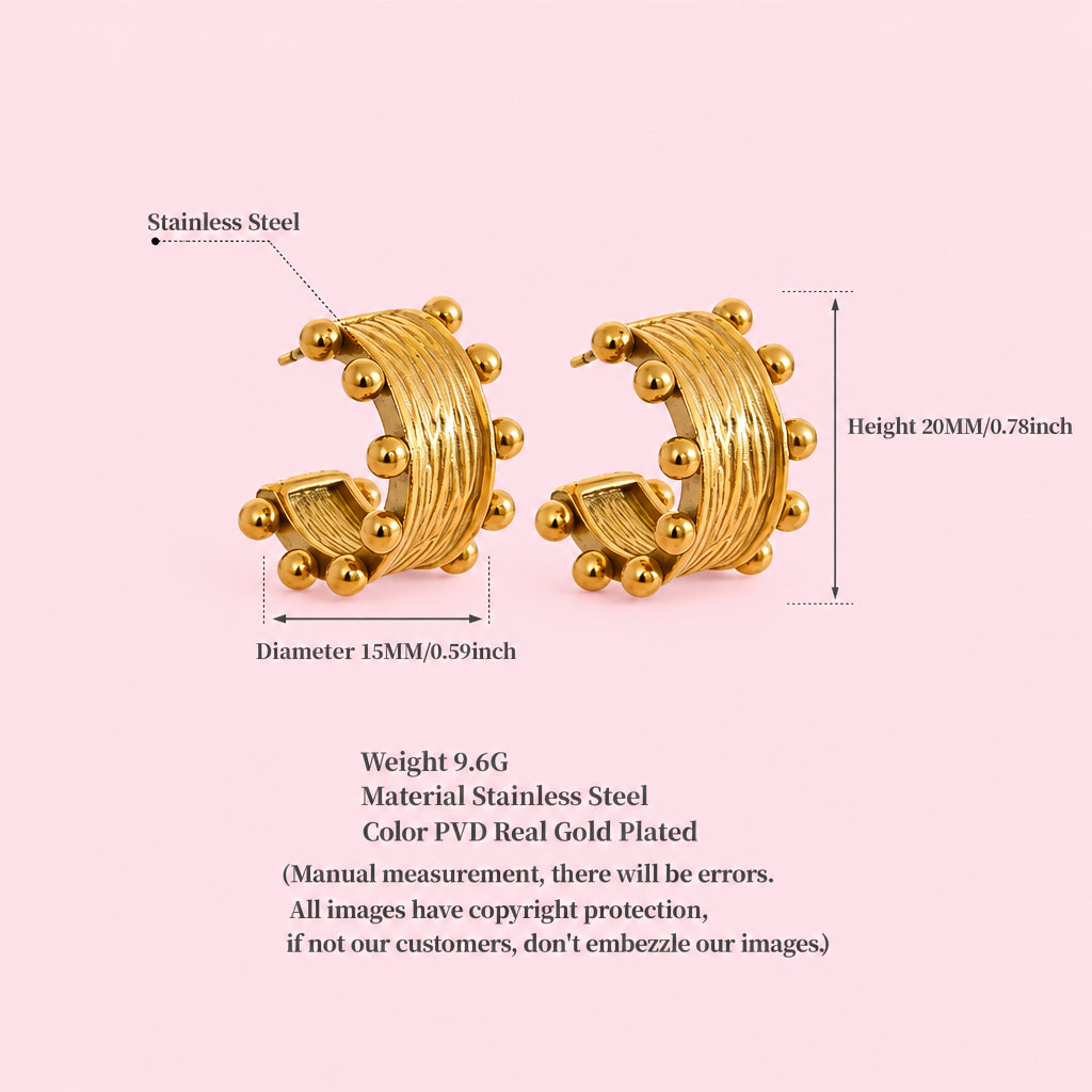 C Shape Hoop Earrings