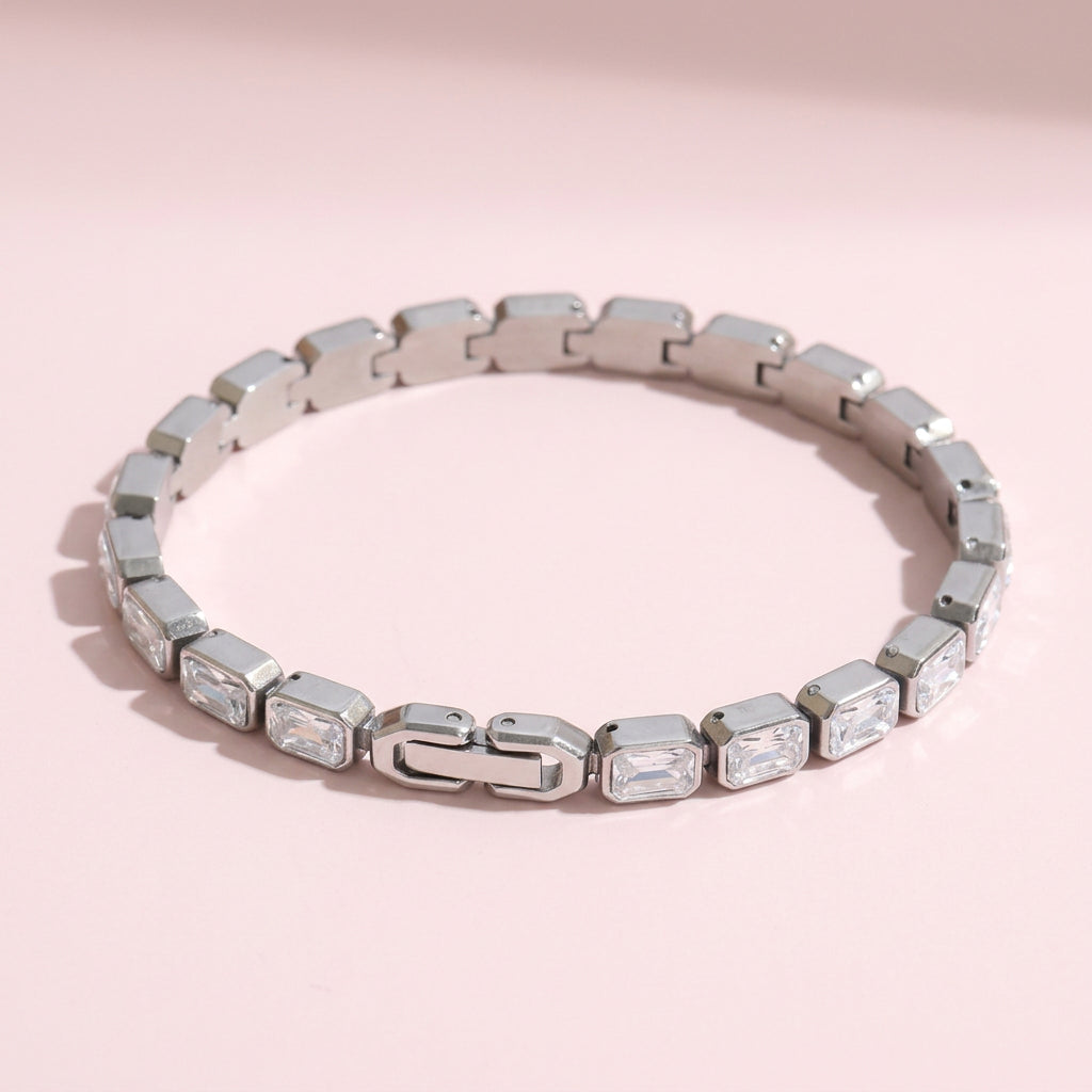 Bracciale a catena con zirconia cubica