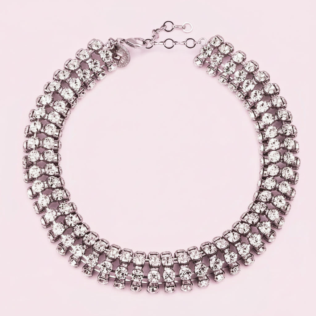 Rhinestone Statement Chocker Necklace