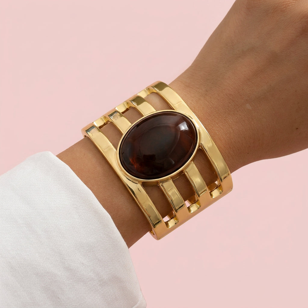 Bracciali in resina con pietra ovale