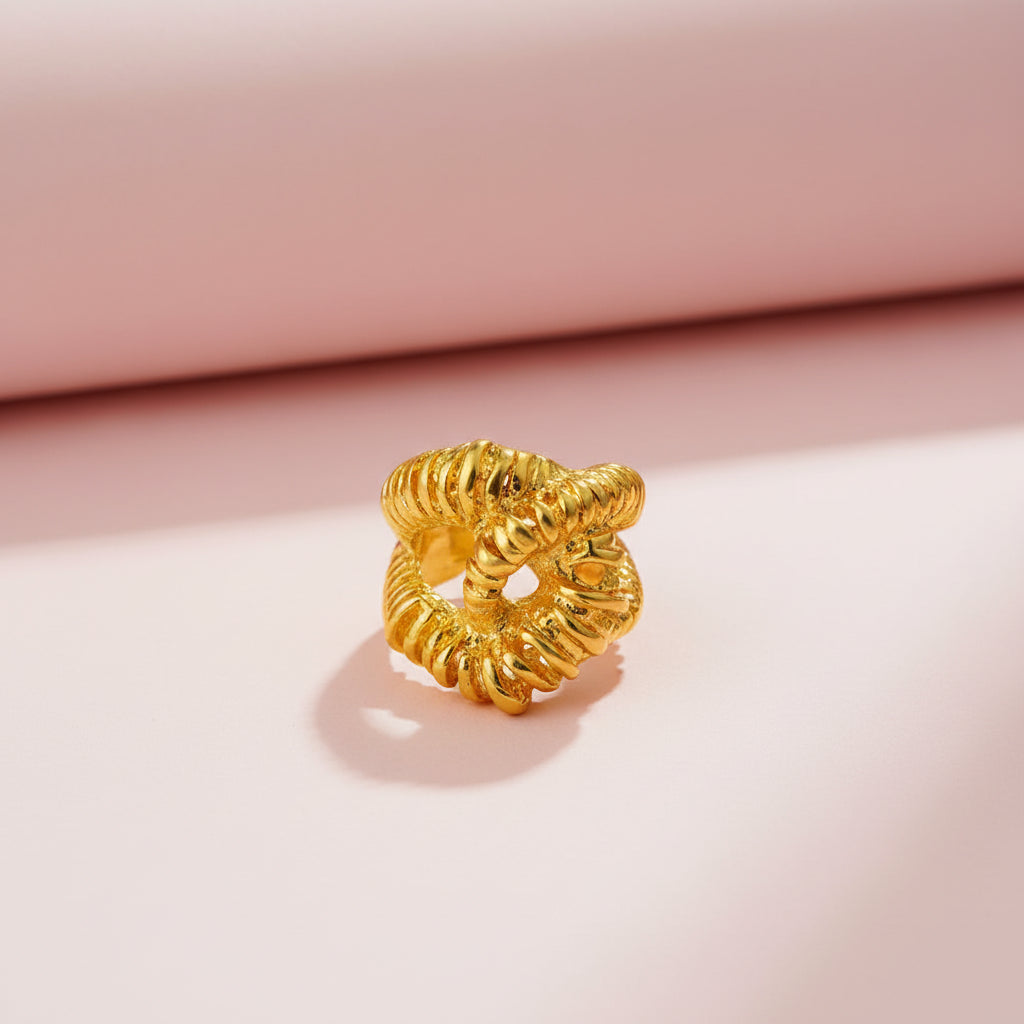 Lava Texture Chunky Twisted Ring