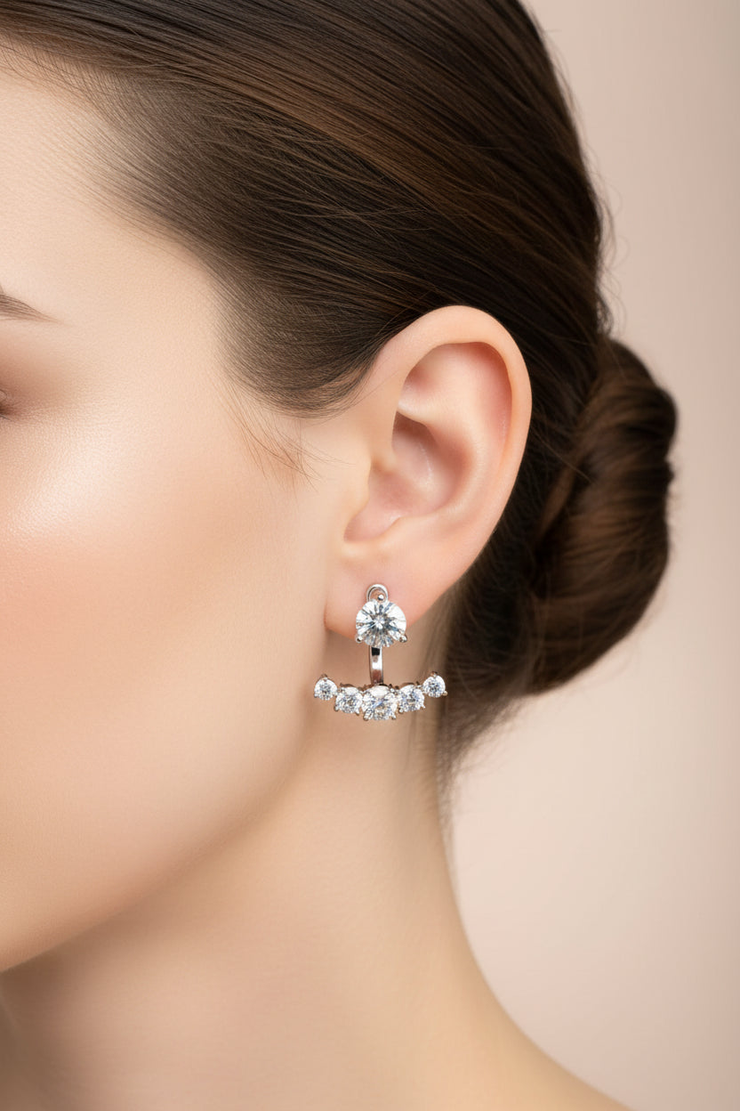 Lab Diamond Double Stud Earrings