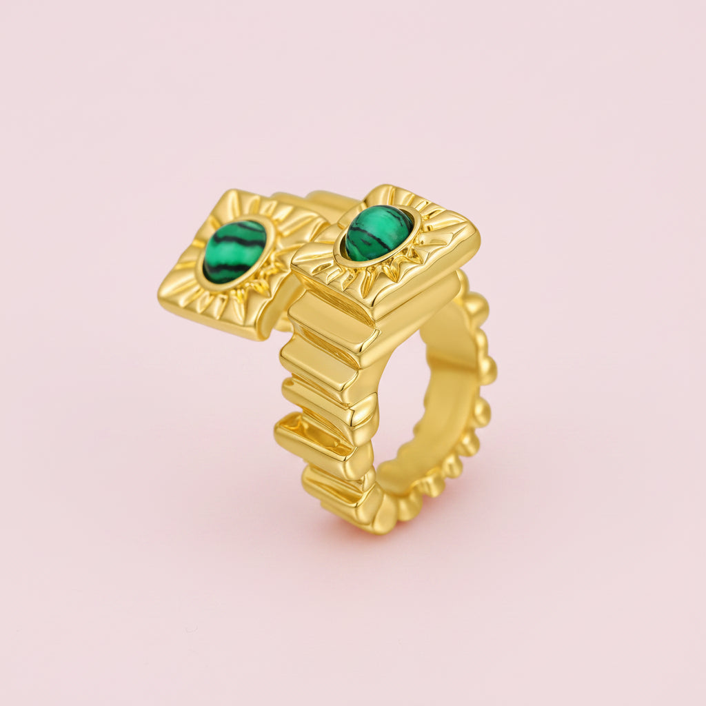 Malachite Textured Ring