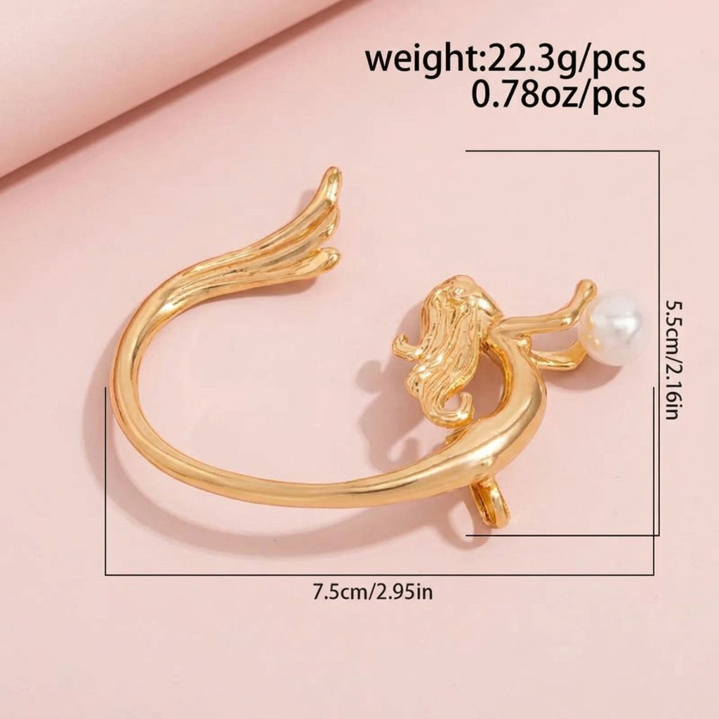 Surrealist Mermaid Pearl Ear Cuff