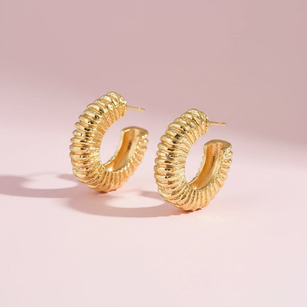 Statement Lava Textured Hoop Earrings