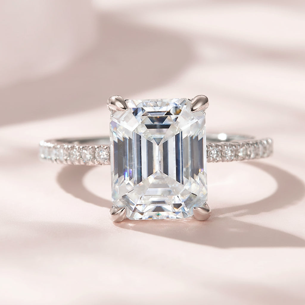 Emeral Cut Lab Diamond Ring