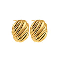 Round Shape Stripped Earrings