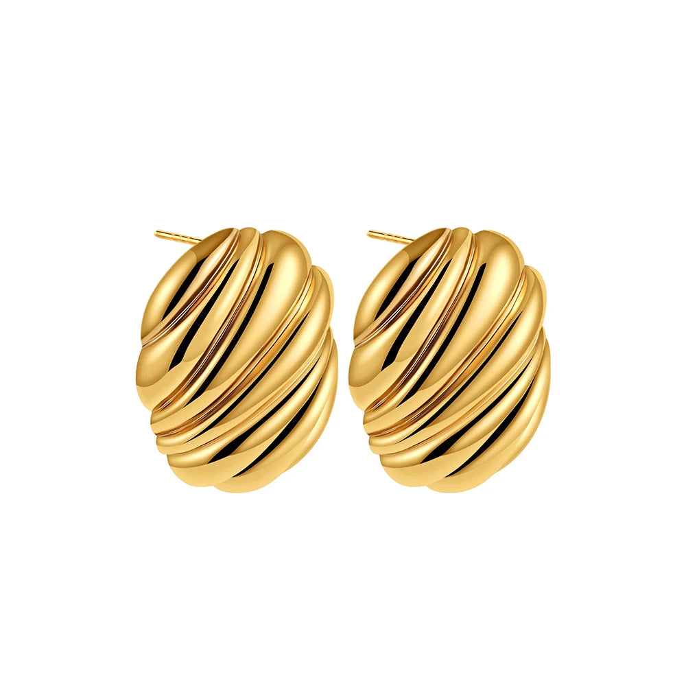 Round Shape Stripped Earrings
