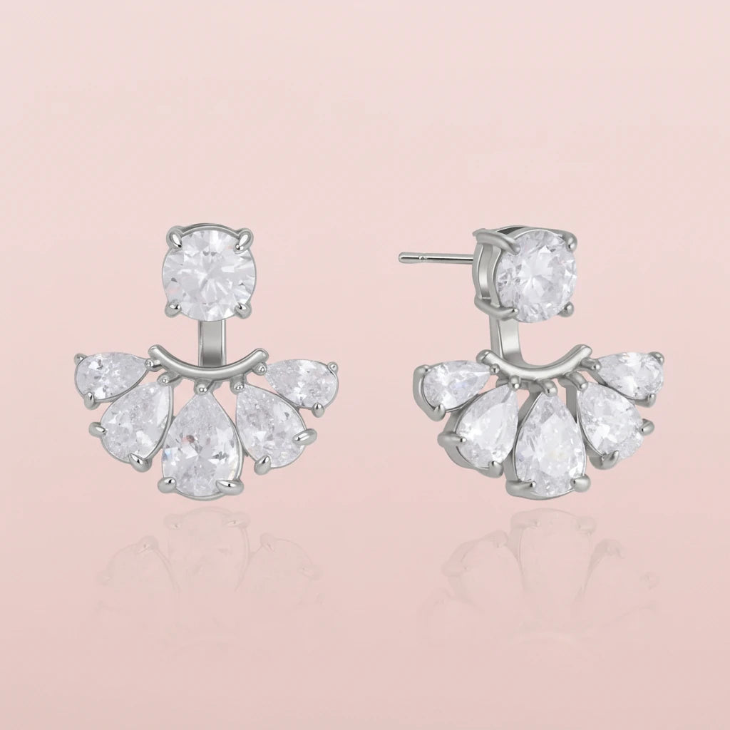 Zircon Flower Drop Earrings