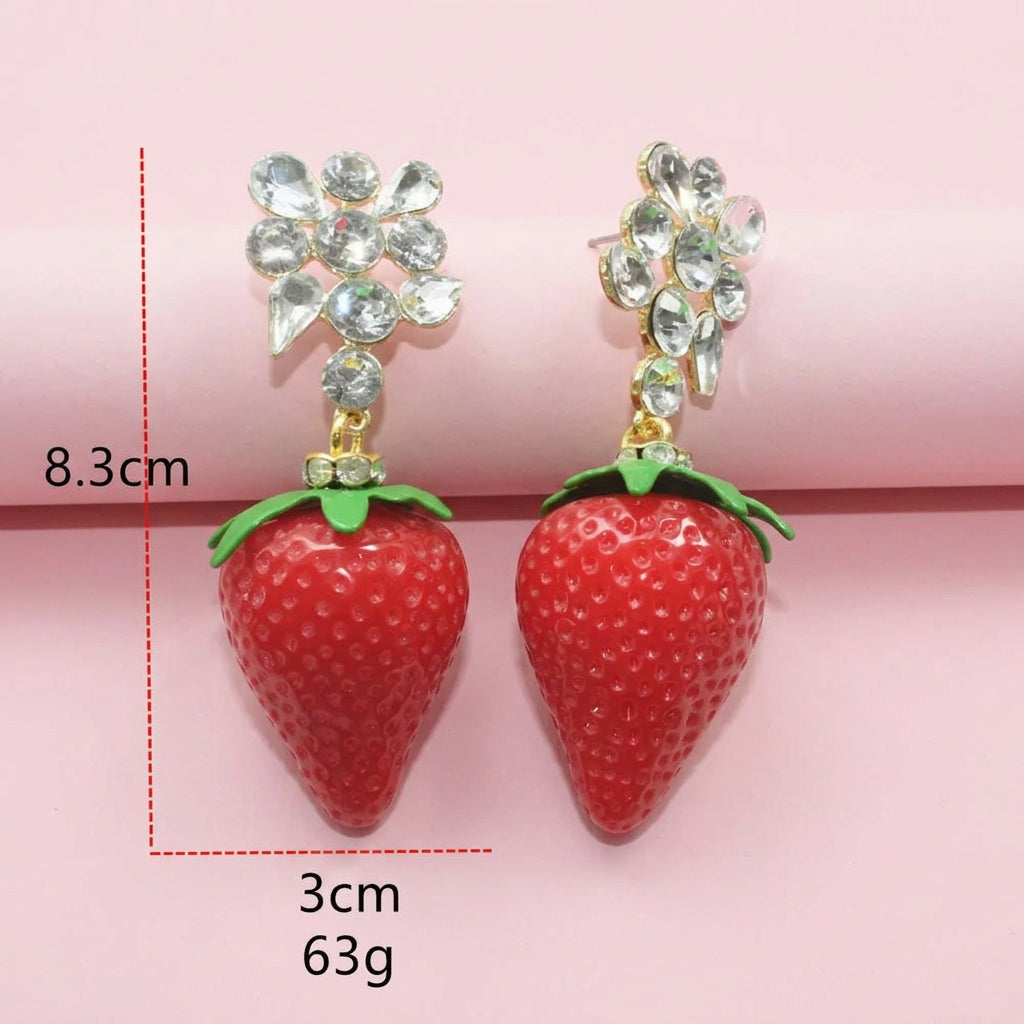 Strawberry Rhinestone Earrings