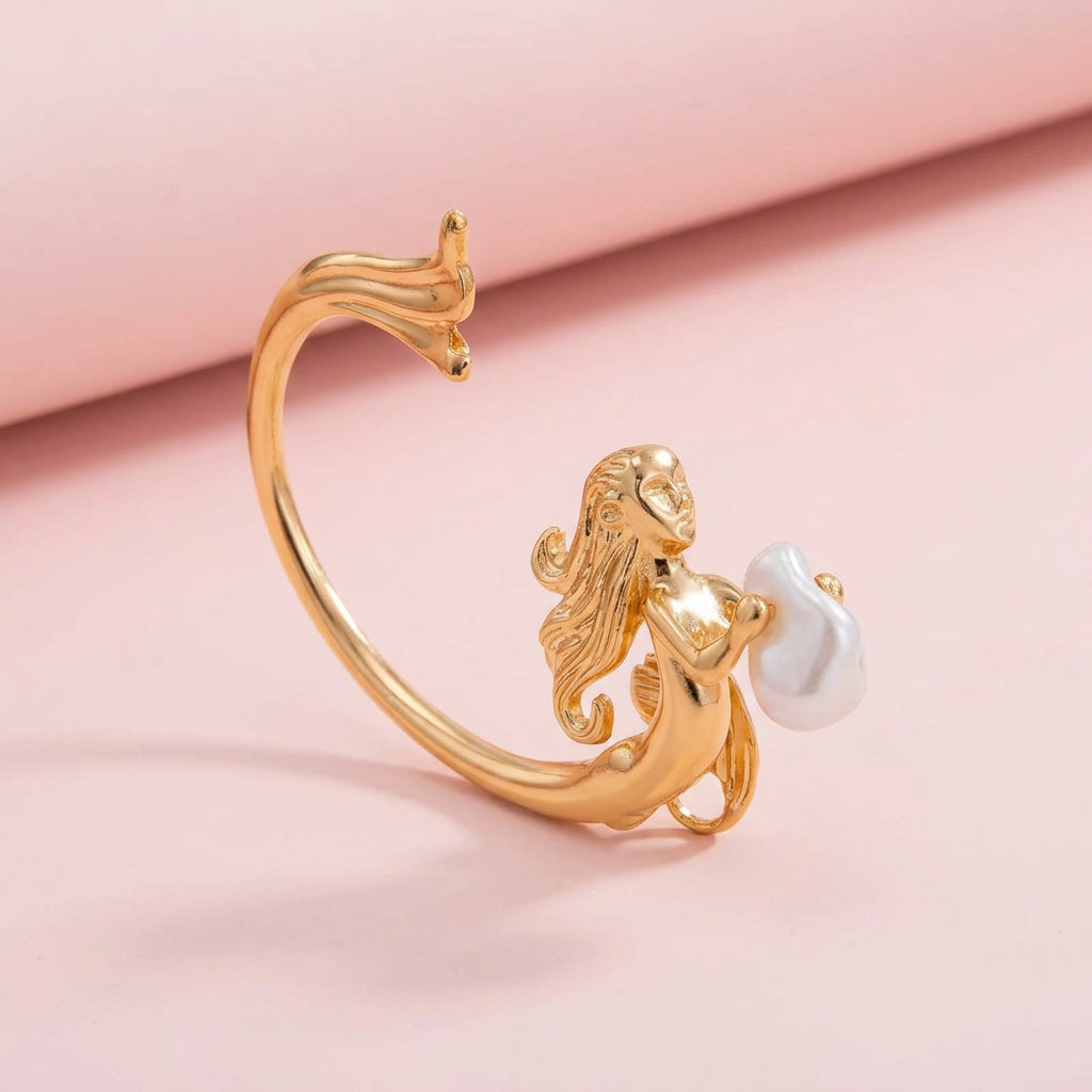 Surrealist Mermaid Pearl Ear Cuff
