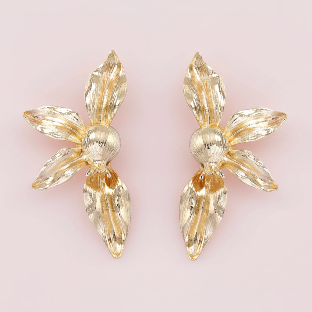 Statement Leaf Flower Earrings