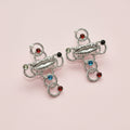 Lips Crystal Cross Earrings