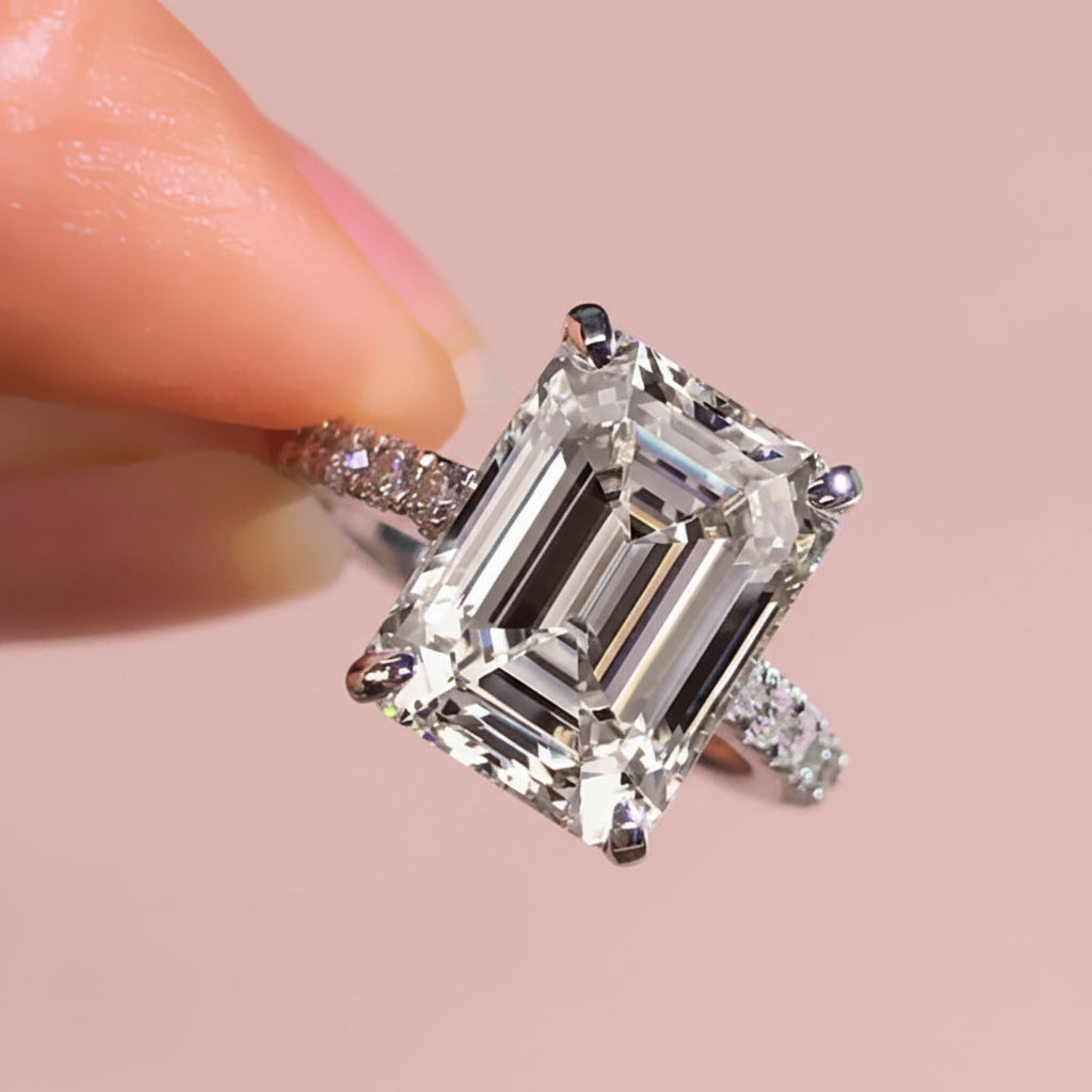 Emeral Cut Lab Diamond Ring