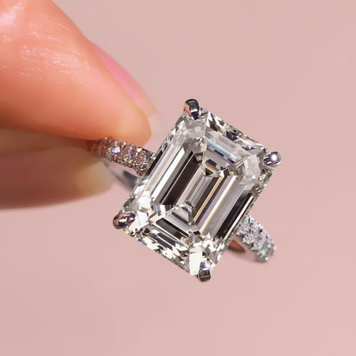 Emeral Cut Lab Diamond Ring