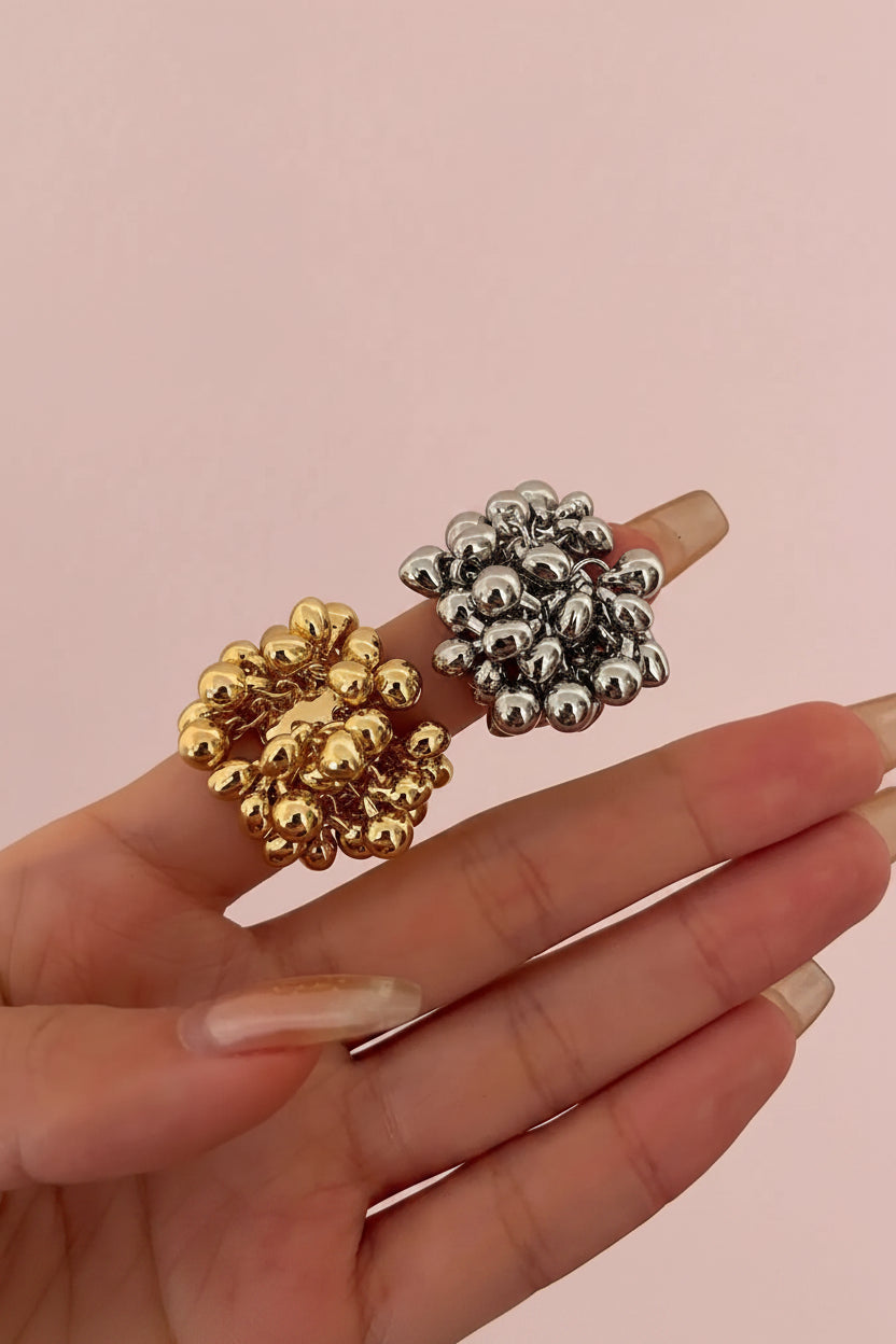 Metal Beads Ball Open Ring