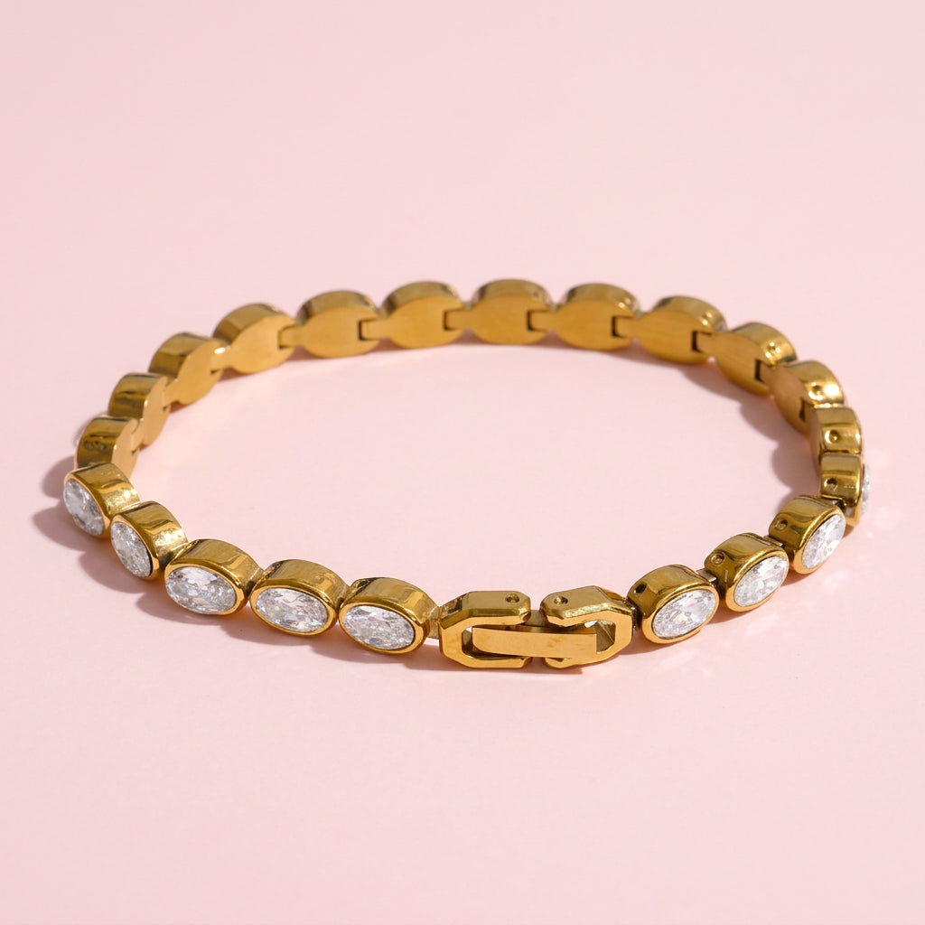 Bracciale a catena con zirconia cubica