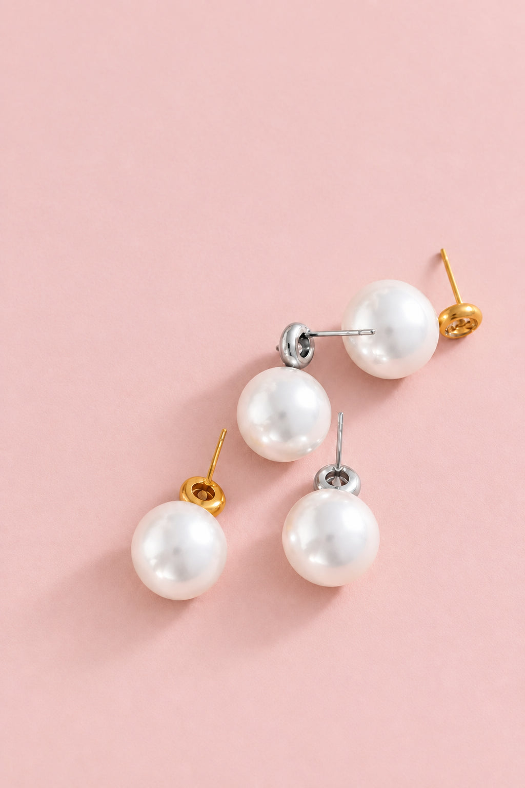 Pearls Zircon Round Earrings