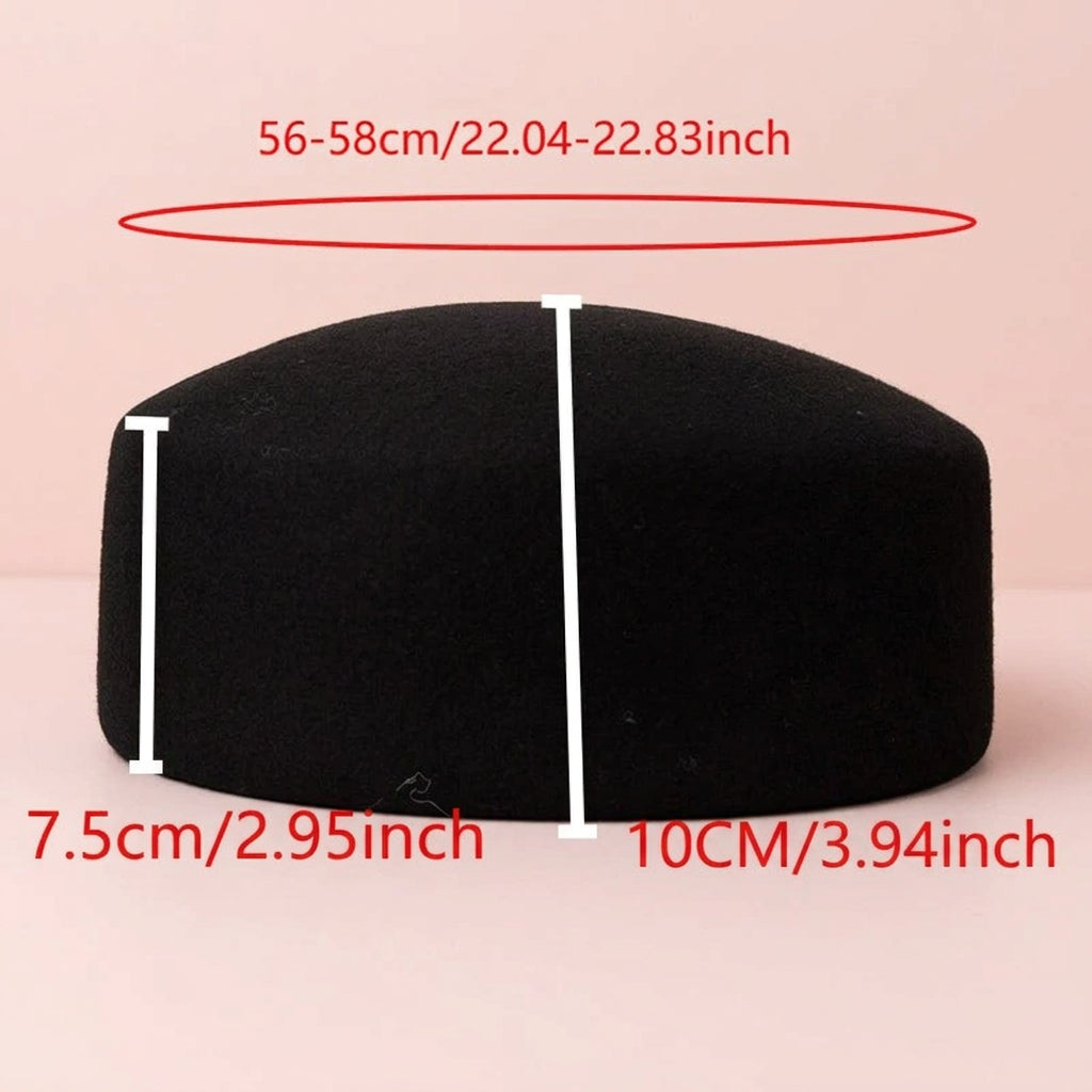 Pillbox Wool Hat