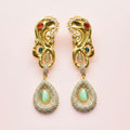 Surrealist ear shape crystal dangle earrings