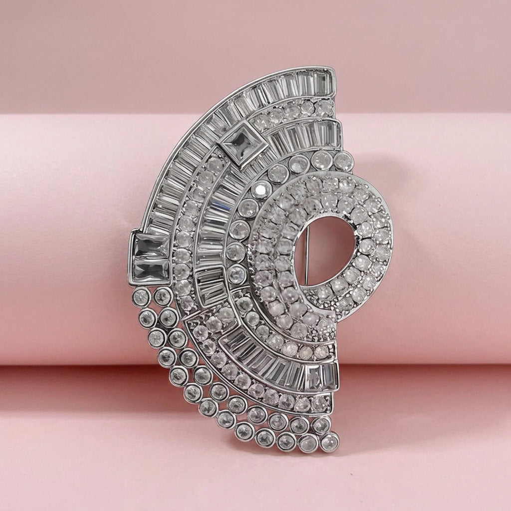 Rhinestone Fan Brooches