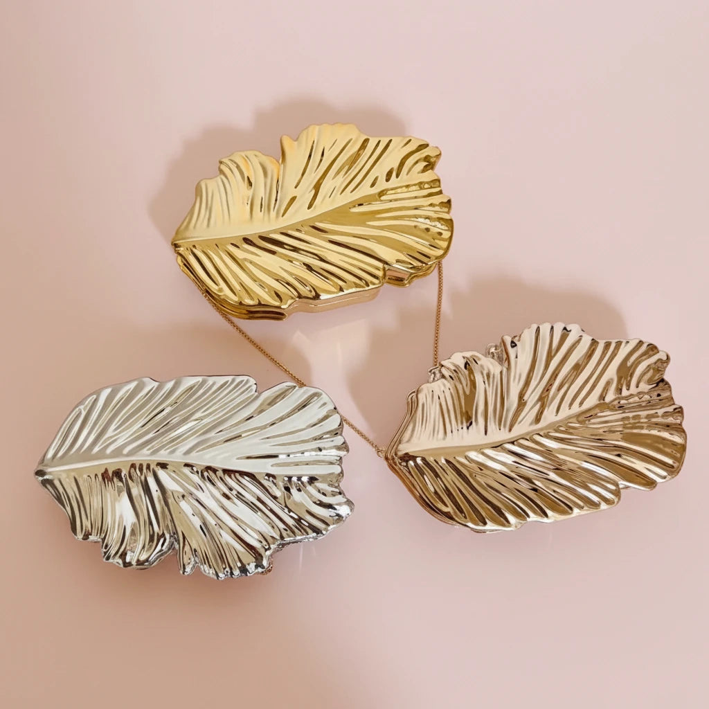 Leaf Sculpture Clutch Bag