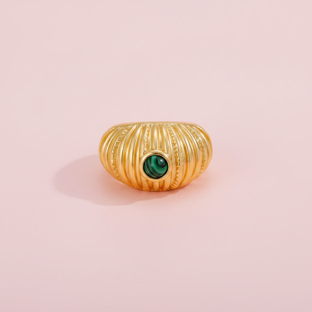 Striped Malaquite Ring