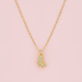 Zircon Initial Alphabet Pendant Necklace
